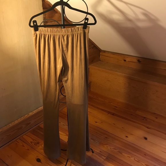 A'Reve Beige Suede Stretch Flare Pants, EUC, L - Picture 2 of 10